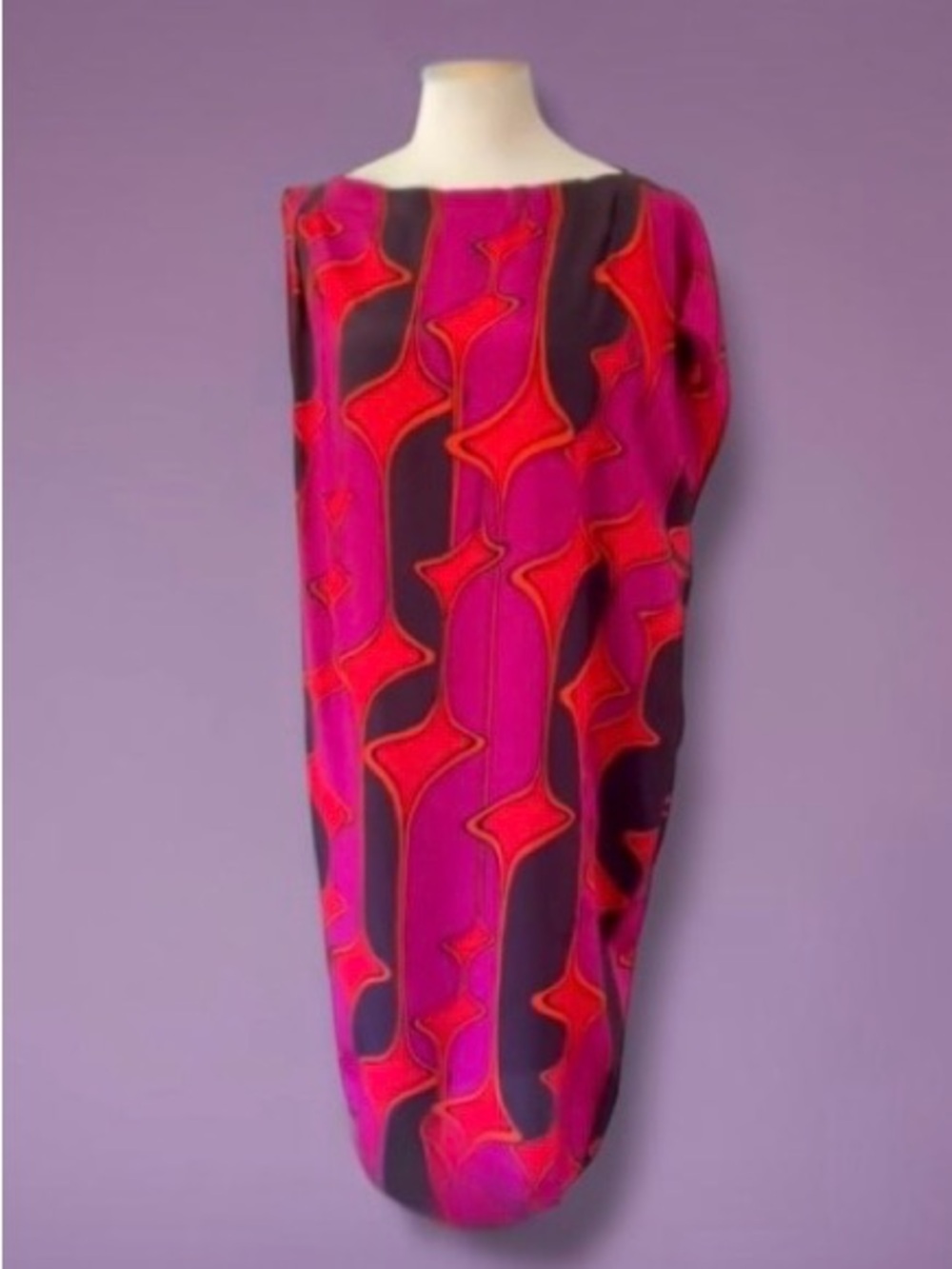 New! MAX MARA Silk Geometric Print Dress Size 44 ITALY